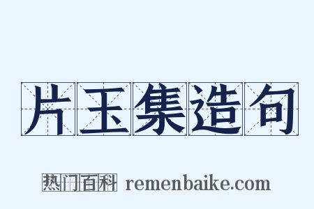 片玉集造句是什么意思的图片